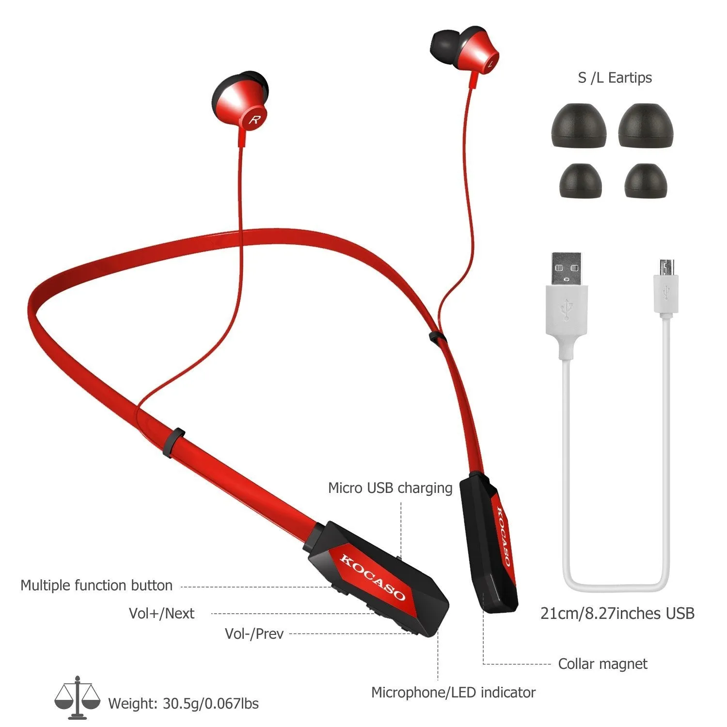 Wireless Neckband Headphones V