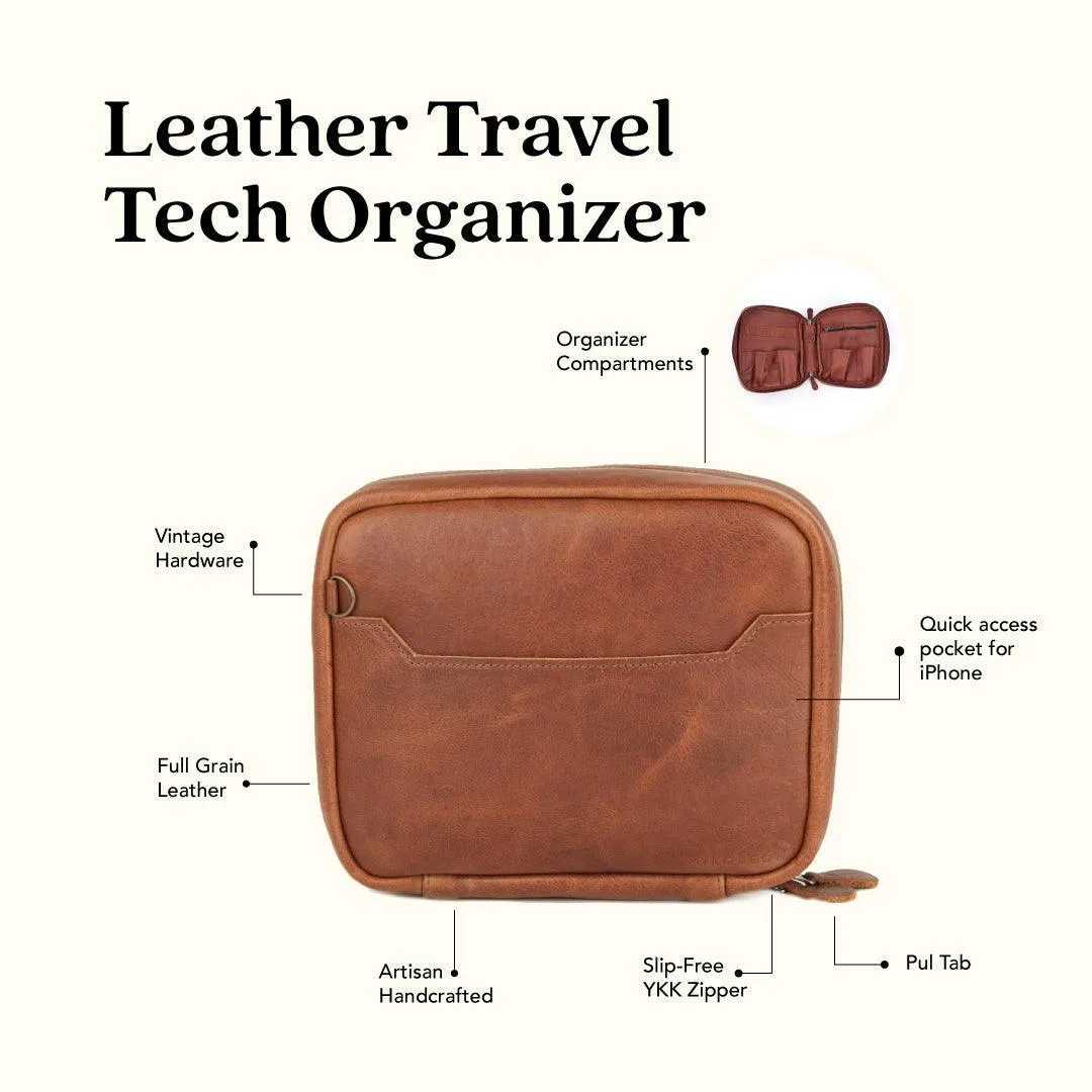 WMK221028 - Leather Travel Tech Organizer